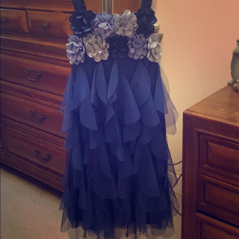 Royal Blue Dress with Floral accent  🌹 size 10